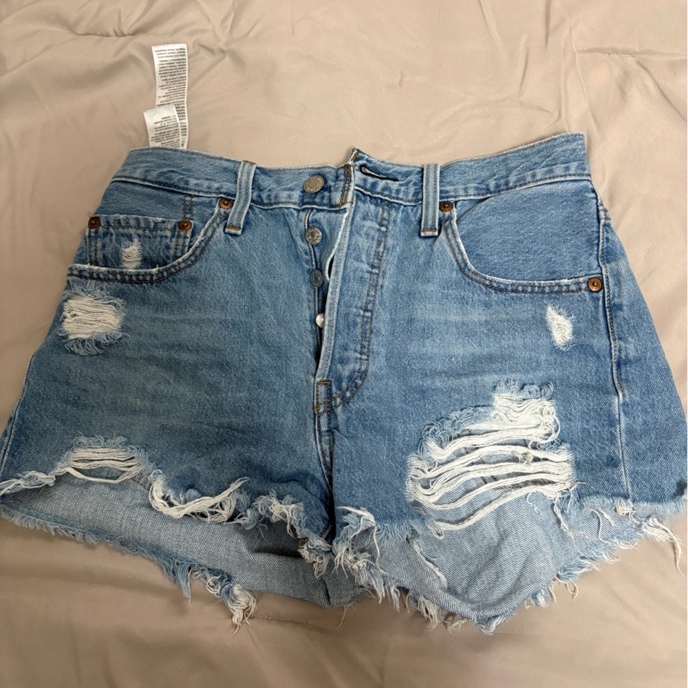 Distressed Denim Shorts